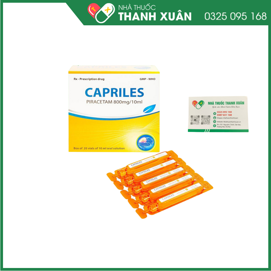 Capriles 800mg/10ml điều trị rung giật cơ, thiếu máu não